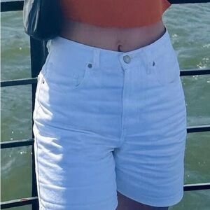 Uniqlo Women's High Waist White Shorts